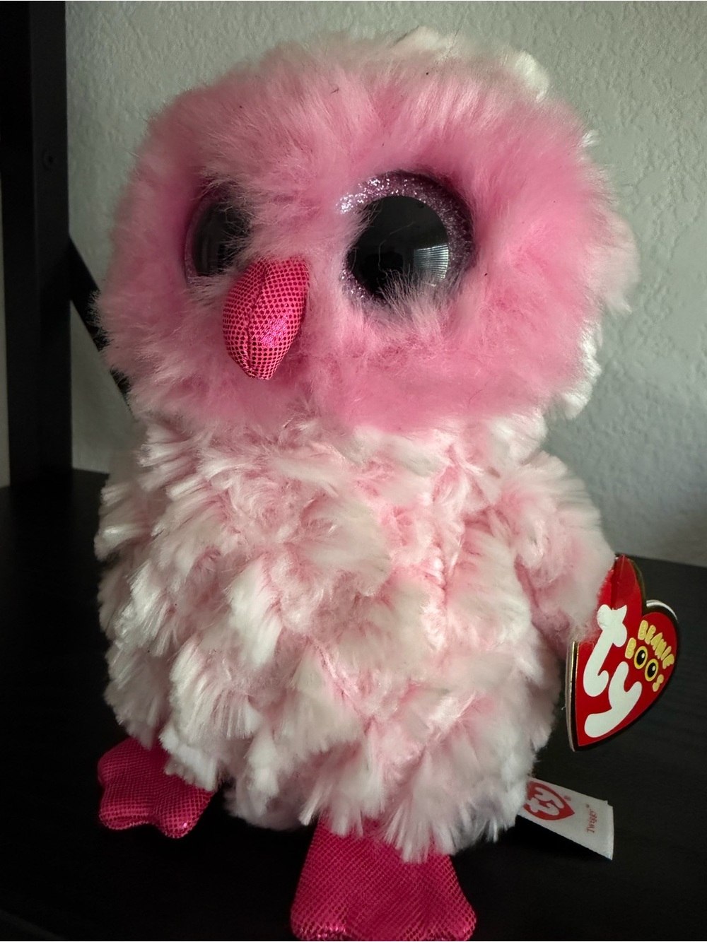 Ty Pink Plush Owl Stuffed Animal - Picture 2 of 3